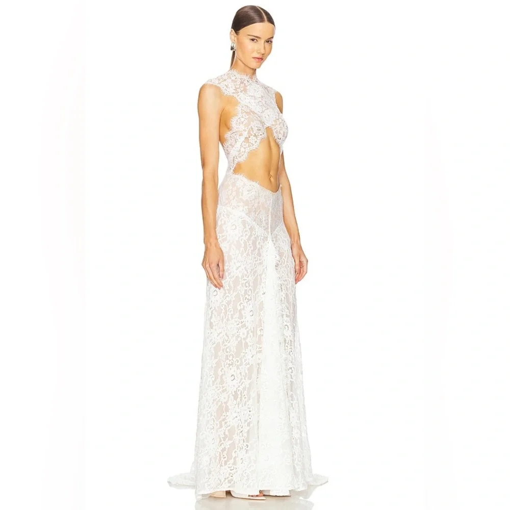NWOT BRONX AND BANCO Naia Lace Gown in White Wedding Evening Gown